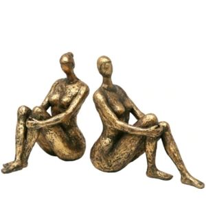 Bronze lady bookends